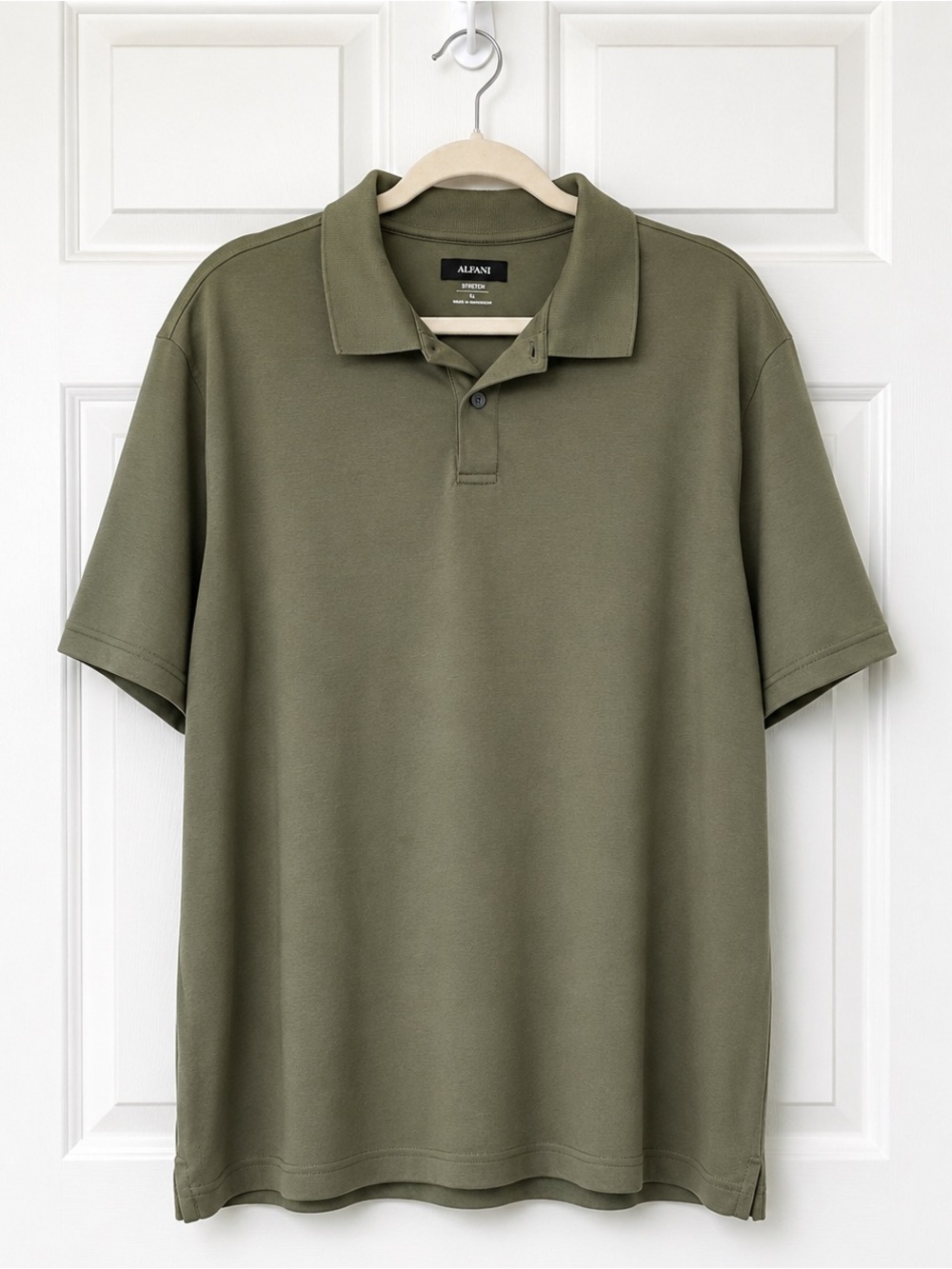 Alfani Supima Cotton Stretch Polo Shirt Olive Green XL Golf Business Casual - Picture 1 of 5